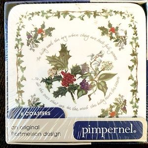 New Pimpernel 6 Coasters Portmeirion Holly & Ivy